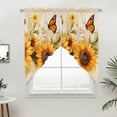 thumbnail image 5 of Sunflower Kitchen Window Curtains, Swag Curtains Valance for Bedroom Living Room Bathroom, Butterfly Spring Floral Retro Rod Pocket Window Treatment Curtain Block Drapes 2 Panels 28"x36", 5 of 9