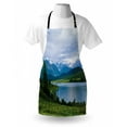thumbnail image 3 of Nature Apron Belukha Mountain by the Lake Surrounded Mountain with Snowy Peaks Print, Unisex Kitchen Bib Apron with Adjustable Neck for Cooking Baking Gardening, Fern Green Pale Blue, by Ambesonne, 3 of 3