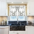 thumbnail image 5 of Yayeee Kitchen Curtains Tier Pair Light Filtering 27"x36" Rod Pocket Short Cafe Window Panel, White Chubby Cat, 5 of 7