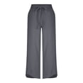 thumbnail image 5 of Women's Casual Summer Pants with Elastic Waist and Pockets, 5 of 9