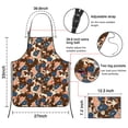 thumbnail image 3 of Pioneer Flower Floral Print Pattern Cotton Linen Apron with Pockets, Waterproof Adjustable, 33x27 Inch for Kitchen, Gardening, BBQ, Salon, 3 of 6