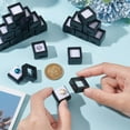 thumbnail image 3 of 36 Pack Gemstone Display Box Acrylic Diamond Display Case Black Jewelry Box with Clear Lids White Sponge 0.8x0.6" for Treat Gems Coins Diamond Gift Packing, 3 of 9