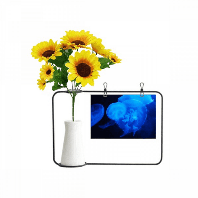 Ocean Jellyfish Science Nature Picture Artificial Sunflower Vases Bottle Blessing Card