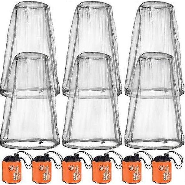 6 Pack Mosquito Repellent Cover Wearable Head Net Face Mesh Protective Net Anti-Mosquito Fly Bug Outdoor Anti-Insect