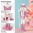 thumbnail image 3 of TJT 2Pcs 12'' Nutcracker Decorations, Christmas Nutcracker Soldier Ornaments Festive Collectible Xmas Figures Decorative Gift Indoor, Pink, 3 of 9