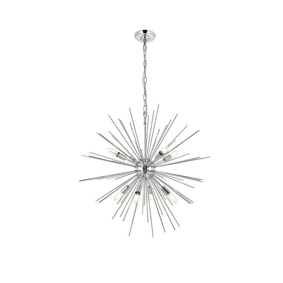 Timber 8 light Chrome Pendant