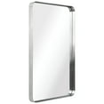 thumbnail image 3 of Empire Art Direct Ultra Stainless Steel Rectangular Wall Mirror Brushed Silver 24" x 36" Silver, 3 of 14