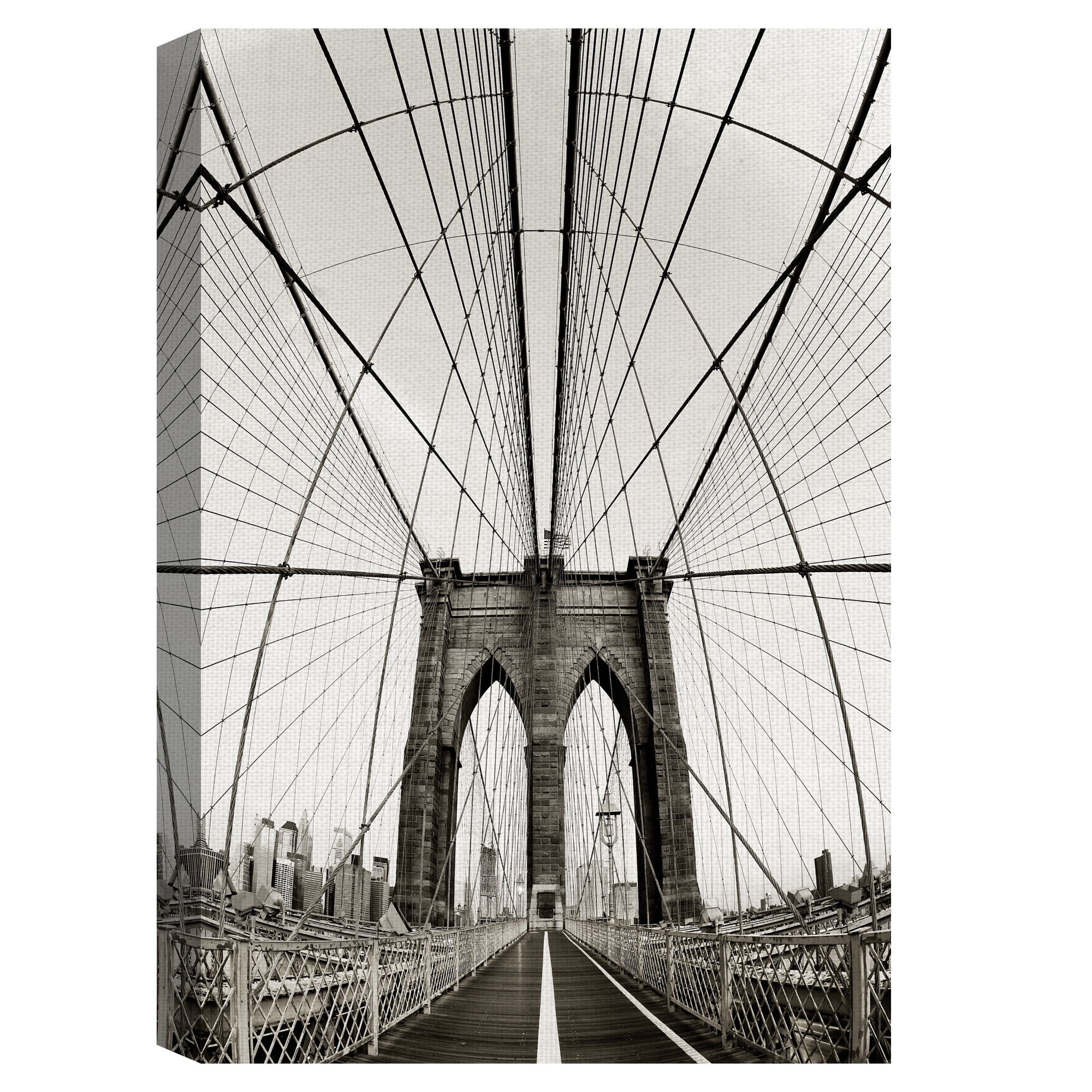 Masterpiece Art Gallery Vintage Brooklyn Bridge by Danita Delimont Canvas Art Print 24" x 36"