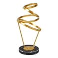 thumbnail image 1 of Abstract Swirl Sculpture Strong Metal Round Base Elegant Gold Color Geometric Sculpture for Family Office Library Cafe, 1 of 9