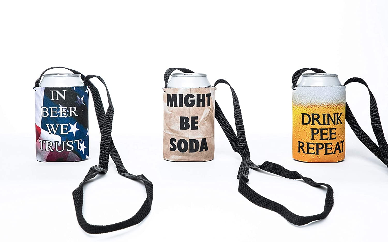 HandStands Beer Can Slim Coolie Lanyard Beer Can Insulator & Cooler Sleeves for Drinks Drink