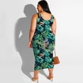 thumbnail image 3 of AURA Women Plus Size Two Piece Dress Set Floral Print Casual Summer Outfit Sleeveless Vacation Wear, 3 of 4