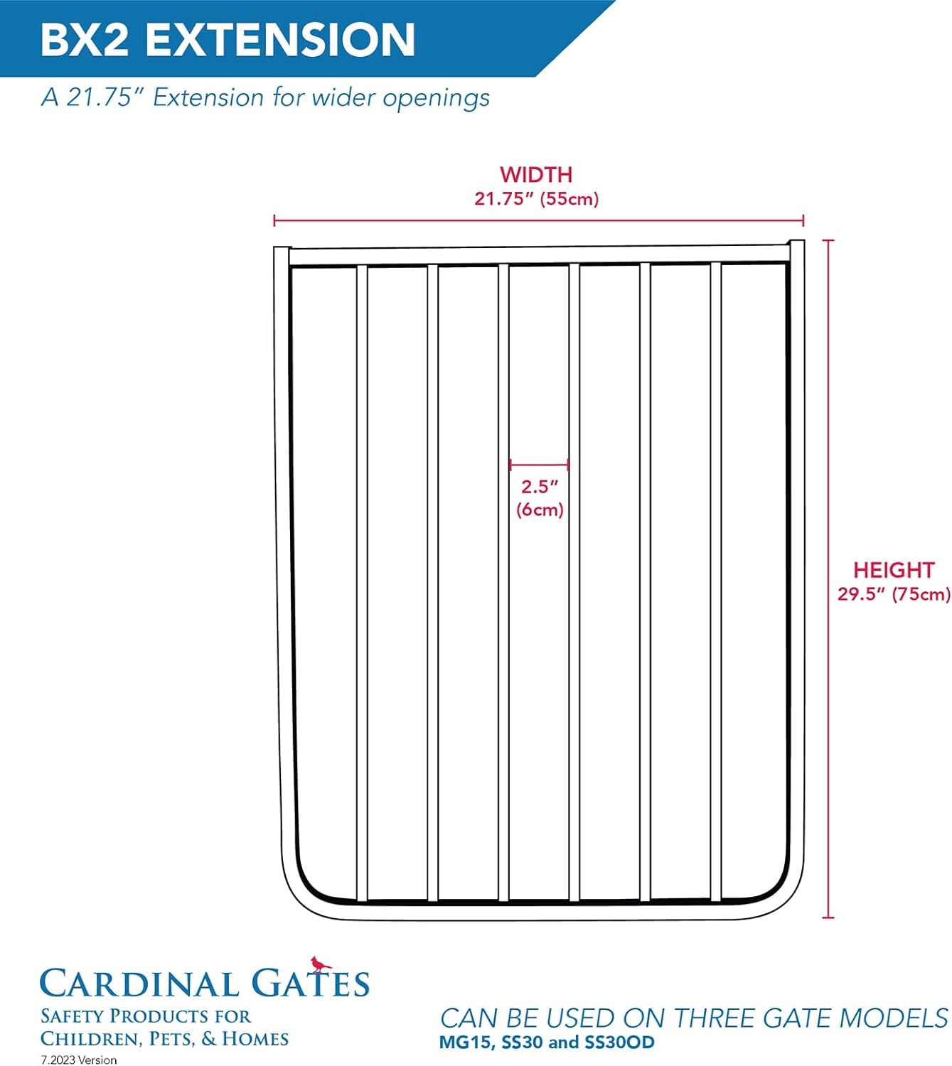 Cardinal Gates 21.75'' Gate Extension, Color White