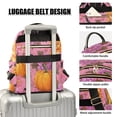 thumbnail image 4 of Fashion Quilted Backpack for Women Lightweight Travel Daypack Casual Bag for Shopping Travel Pink Flowers and Pumpkins S, 4 of 7