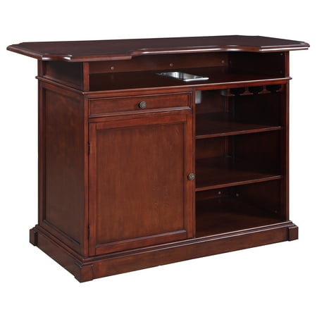 Home Bar Furniture - Hathaway Ridgeline Home Bar Set w/ Storage, 5-ft, Walnut Finish