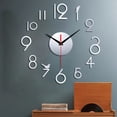 thumbnail image 1 of LINMOUA Frameless DIY Wall Mute Clock 3D Mirror Surface Sticker Home Office Decor, 1 of 3