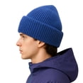 thumbnail image 7 of TOPTIE Plain Beanie Hat, Cuffed Knitted Skull Cap for Women Men, Slouchy Soft Warm Beanie Cap for Ski Winter - Wine Red, 7 of 7