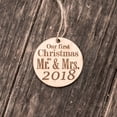 thumbnail image 3 of Ornament - 2018 Our First Christmas as Mr and Mrs - Raw Wood 3x3in, 3 of 3