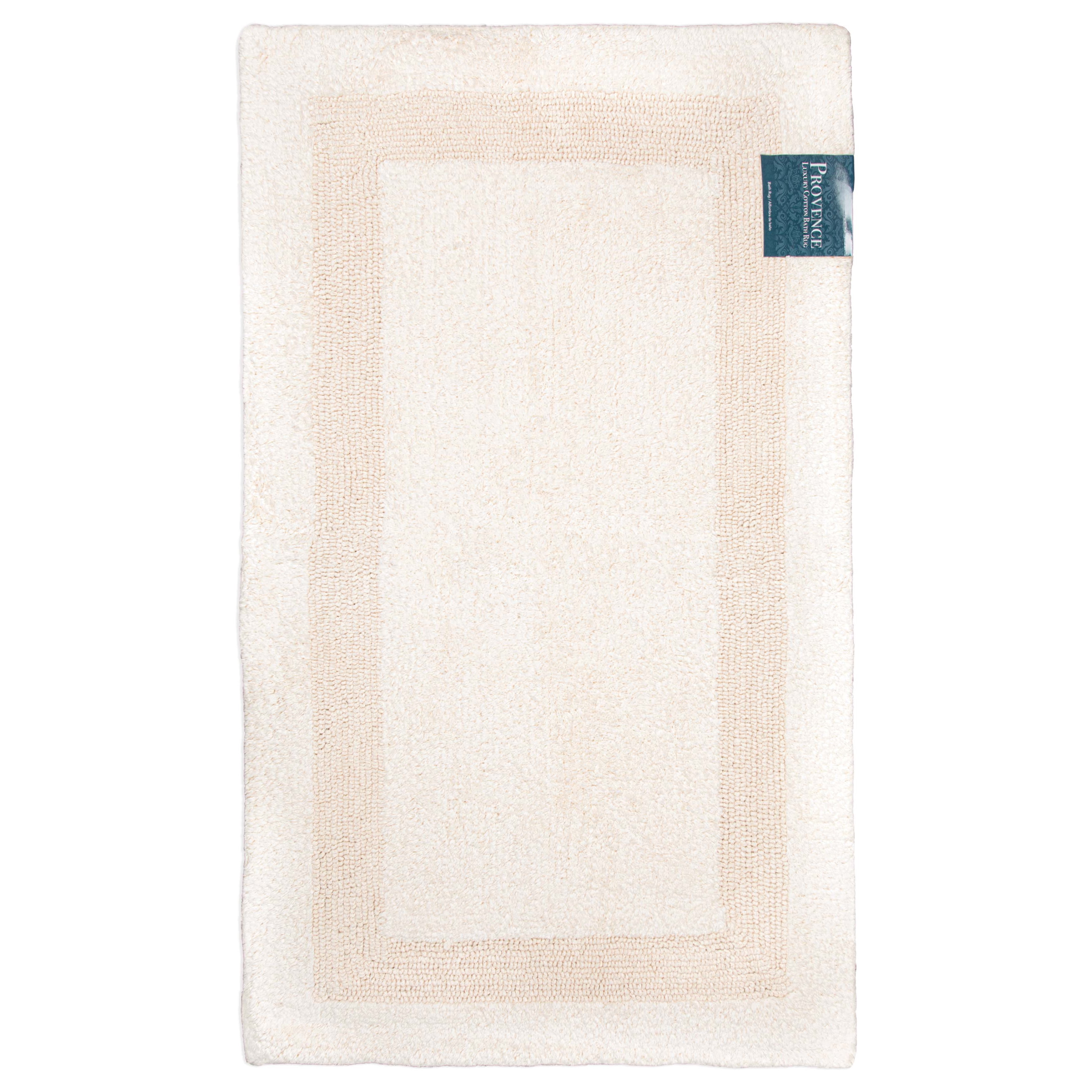 Arkwright Provence Bathroom Rug, 20x32 in, Premium Cotton, Cream Color