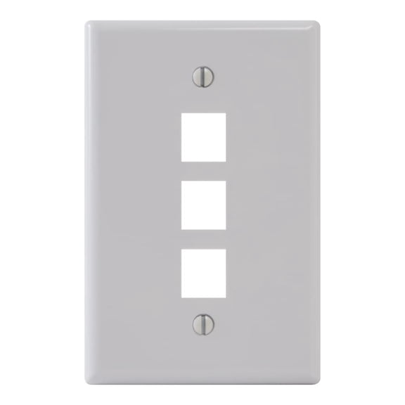 ICC Classic Oversized Faceplate with 3 Ports in Single Gang (ic107lf3wh)