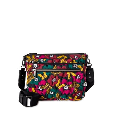 Time and Tru Women's Pine Mini Crossbody Bag, Butterfly Floral