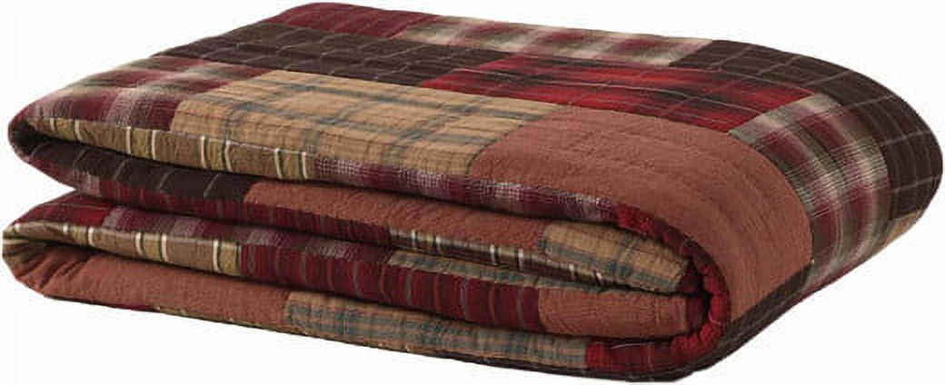 VHC Brands Wyatt Bedding Accessory, California King Quilt 130x115, Patchwork Tan