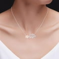thumbnail image 6 of AFFY 1/10 Ct Diamond Mom Elephant Womens Pendant Necklace 14k White Gold Over 925, 6 of 7