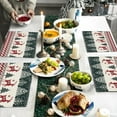 thumbnail image 6 of Christmas Placemats, 12x18inch Christmas Placemats Set of 4, Christmas Linen Table Mats Washable, Winter Xmas Holiday Plate Mats for Lndoor Kitchen and Dining Table (Pixel), 6 of 6