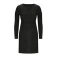 thumbnail image 6 of Cavosen Casual Dresses for Women Stretch Crew Neck Long Sleeve Evening Gowns Knee Length Spring Summer Dress, 6 of 7