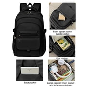 DAKIMOE School Backpack for College High Middle School Fashion Student bag, Cute Aesthetic Teen Bookbag for Teens Women, Black