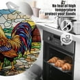 thumbnail image 5 of 4 PCS Pot Holders for Kitchen,Potholders Sets with Hook for Oven,Cooking,Baking,Colorful Stained Glass Art Depicting Large Rooster, 5 of 7