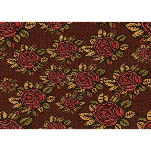 Ahgly Company Indoor Rectangle Patterned Mahogany Brown Area Rugs, 5' x 7'