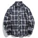 thumbnail image 1 of Blusa y camisa de manga larga con cuello vuelto para hombre, moda informal, estilo abotonado, con entramado, mangas largas, cuello vuelto, abrigo de poliéster para hombre, 1 of 9
