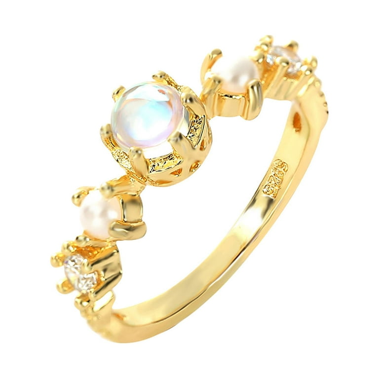 Keusn Fashion Exquisite Opal Pearl Ring Set For Women Engagement Ring  Jewelry Gifts W - Walmart.Com
