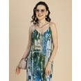 thumbnail image 5 of Moomaya Sleeveless V Neck A-Line Printed Rayon Dress - Women's Elegant Dress, 5 of 9