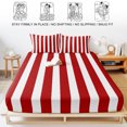 thumbnail image 5 of Twin Sze Fitted Sheet Set - Red Striped 2 Piece Bedding Sets 16" Deep Pocket Fitted Sheet with 1 Pillowcase, Christmas Farmhouse Red White Stripes Brushed Microfiber Hotel Luxury Bed Sheets, 5 of 9