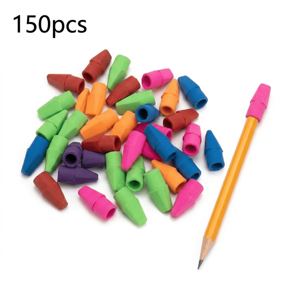 ROSEXIXI Lead Pencils Eraser Tops 150pcs Bullet Multi-Color Erasers For Pencils Soft Smudge-Free Pencil Top Erasers Bulk Protective Eraser Pen Toppers