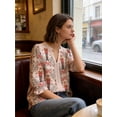 thumbnail image 6 of V-Neck Long Sleeve Nutcracker Print Blouse (Women's), 6 of 6