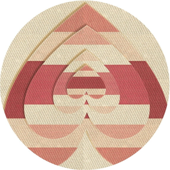 Ahgly Company Indoor Round Patterned Golden Blonde Gold Area Rugs, 3' Round