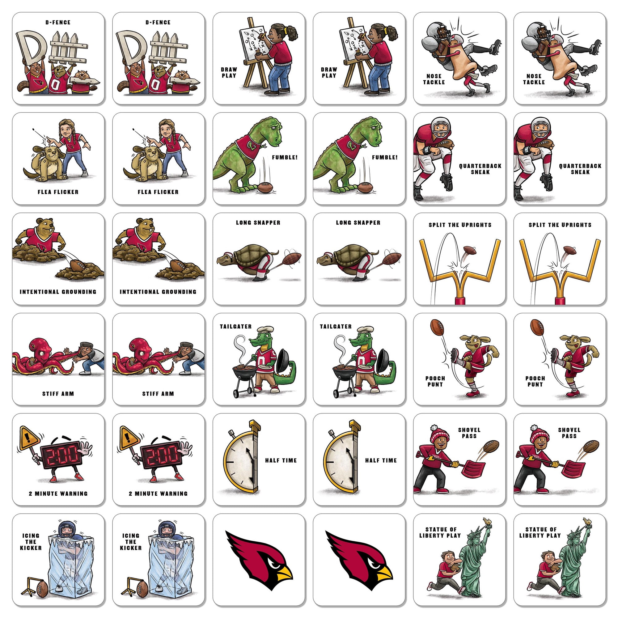 YouTheFan NFL Arizona Cardinals Memory Match Game