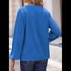 thumbnail image 4 of Blusas de Larga para Mujer, Cuello en V, Mangas Farol, Elegantes, Informales, de Punto Acanalado, Corte Holgado, Otoño 2025 Azul L, 4 of 8
