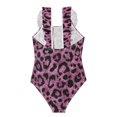 thumbnail image 2 of Girls Ruffled One Piece Swimsuit Summer Beach Vacation Swimwear Tank Swimsuit Pink Glitter Cheetah Print, 2 of 8