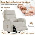 thumbnail image 2 of Aemeios Swivel Corduroy Rocker Glider Manual Rocking Recliner with Pockets, Camel, 2 of 6