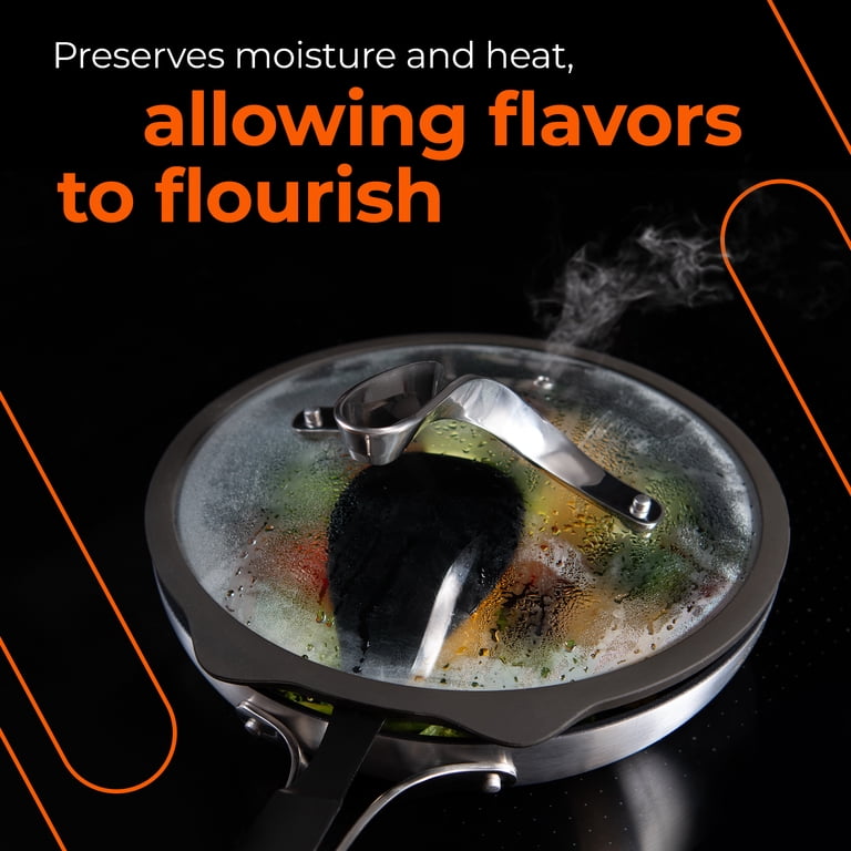 Emura 10 Inch Universal Tempered Glass Lid For Pots & Pans - Heat Resistant With Silicone Edge