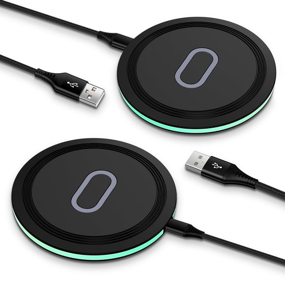 Fast Wireless Charger Pad, 2 Pack 15W Wireless Charging Pad Fast Charging Station for Samsung Galaxy S24 S25 S23 FE S23 S22 S21 Note 20,iPhone 16 15 14 13 Pro Max,Google Pixel 9 8a 8Pro 7a 7