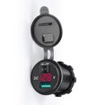thumbnail image 3 of Auto Barco Motocicleta Impermeable Puerto Usb Dual Led Pantalla Digital Adaptador De Cargador Usb Con Interruptor De Voltímetro,18W 12-24V Moyic VI008657-02, 3 of 5