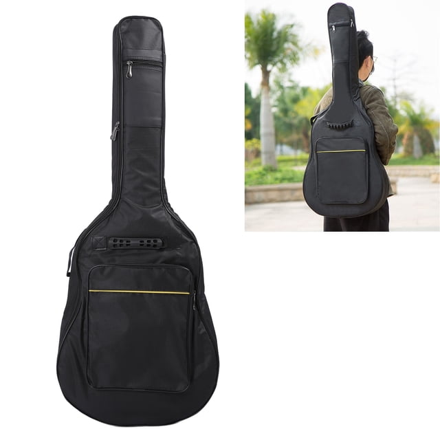 Electric Guitar Gig Bag, Rubberized Base Bidirectional Metal Zipper Acoustic Guitar Bag Compatibility Thick Foam for Performance