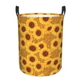 thumbnail image 6 of Lsque Yellow Leopard Print Sunflower pattern Laundry Hamper Basket, Tall Woven Rope Hamper Basket for Clothes, Lightweight Storage Basket, Collapsible Waterproof-Small, 6 of 8