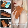 thumbnail image 3 of ELEHOLD Case for Samsung Galaxy A16 5G, Flower Embossed Flip Leather Wallet Phone Case with 3 Card Slots & Wrist Strap,Brown, 3 of 8