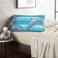 thumbnail image 6 of Goofa Dolphin Pattern Pillow Case – Plush & Soft Cushion Cover, Hypoallergenic Throw Pillow Case for Comfortable Sleep with Envelope Closure-14"x20", 6 of 6