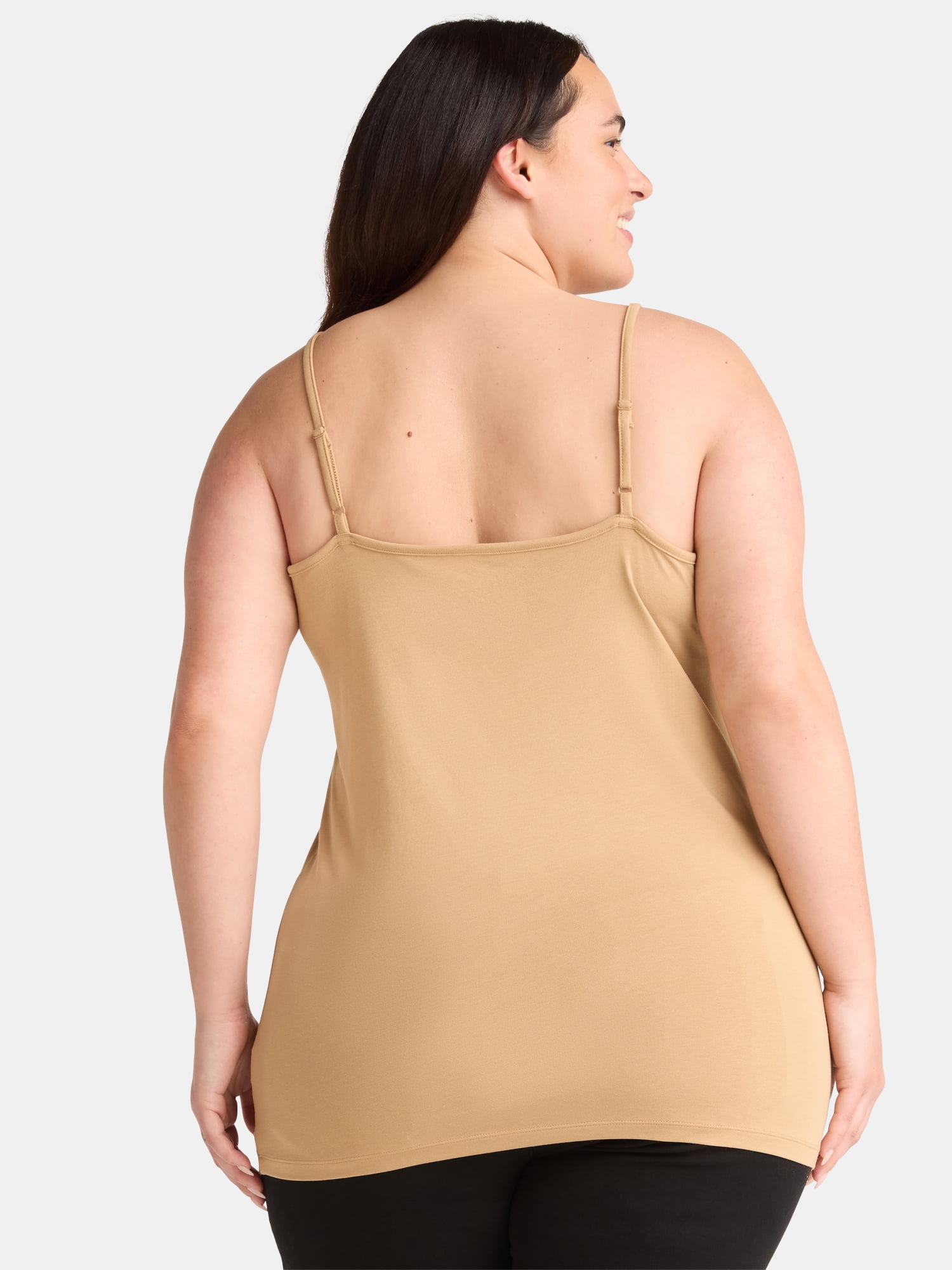 Terra & Sky Plus Cotton Stretch Camisole 2-Pack with Adjustable